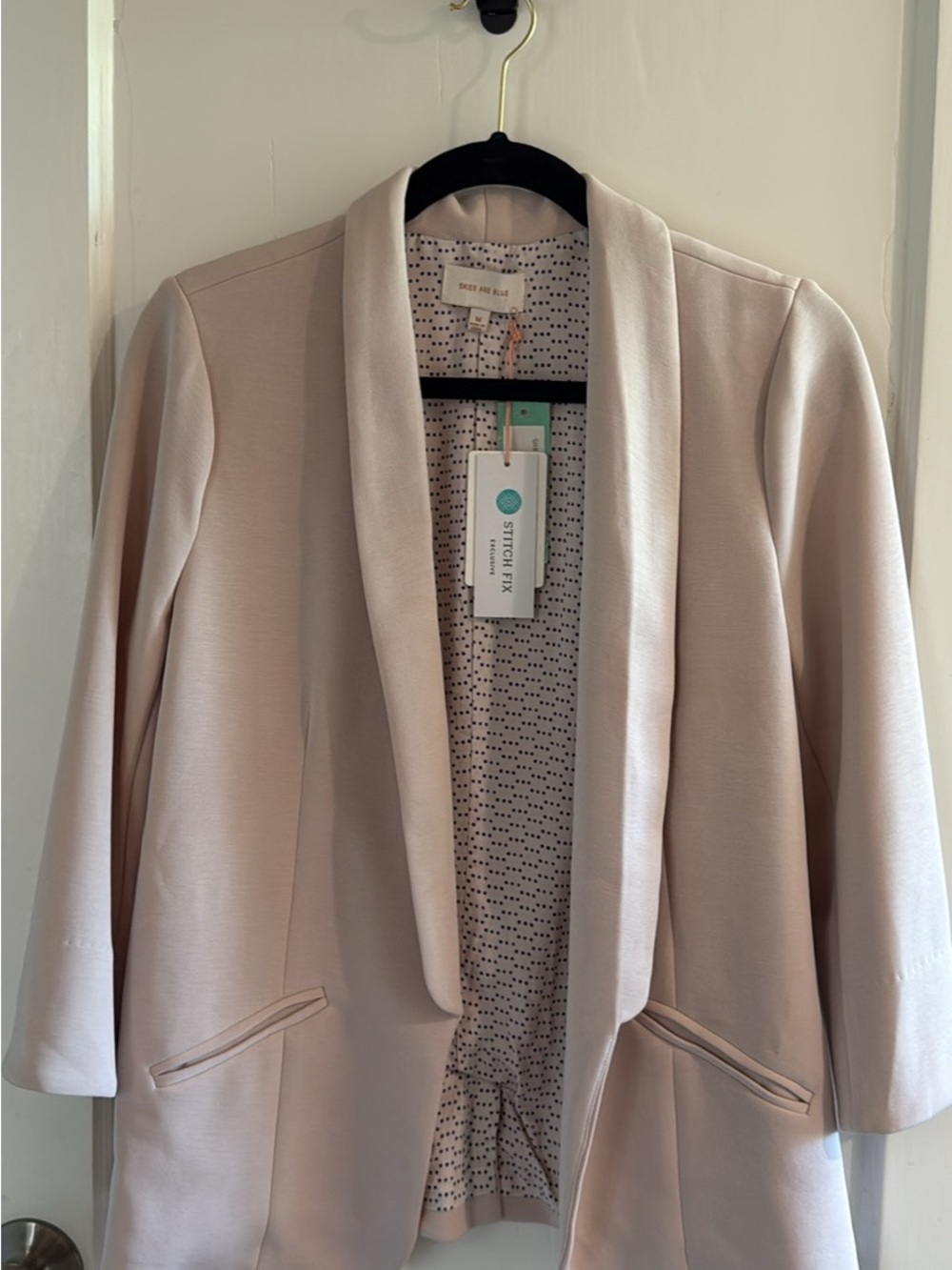 Skies Are Blue Blush Pink Open Front Blazer NWT Size Medium